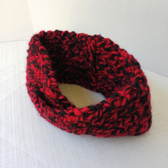 Headband Earwarmer Turban Crossover Knit UGA Handmade Knit Bulky Top Knot - Picture 6 of 7